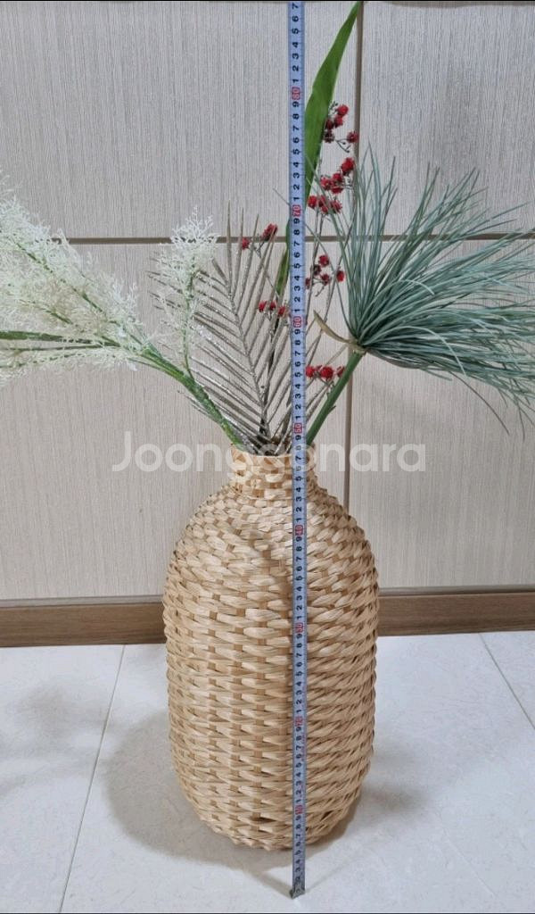 이케아 라탄 꽃병 화병 + 인테리어 조화 세트--1