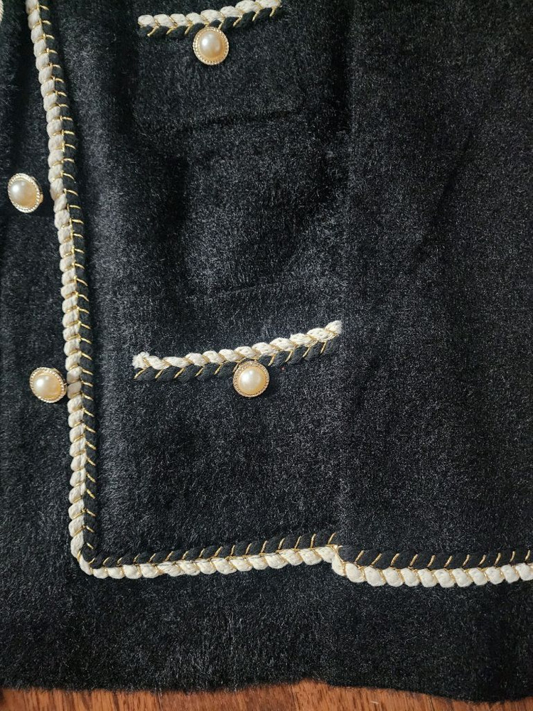 새것66 검정니트가디건 털가디건 자켓 트위드 미디자켓 이미지