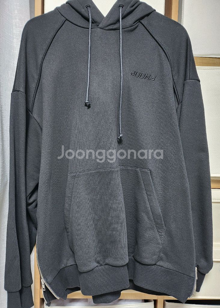 준지 블랙 사이드지퍼 후드 S--0