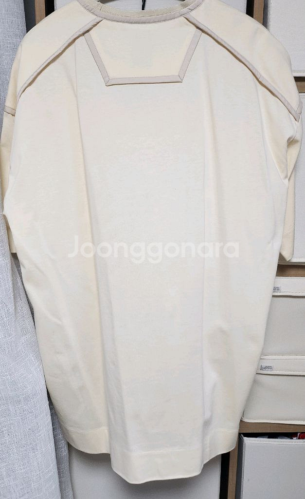 준지 아이보리 파이핑(어깡) 반팔 티셔츠 M--1