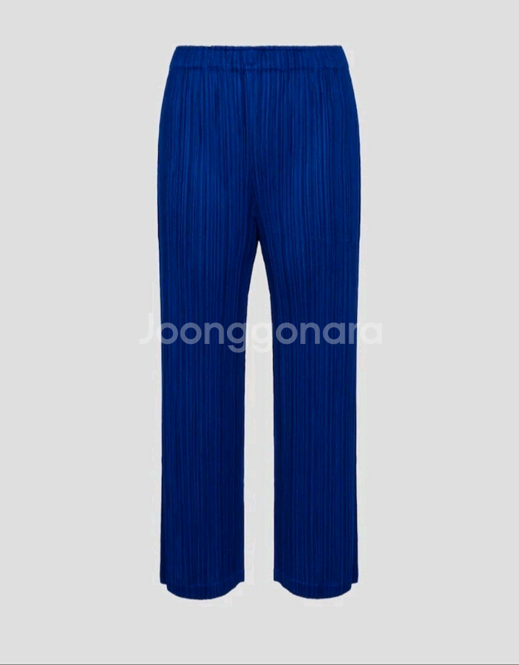 플리츠플리즈 바지 8월 먼슬리 팬츠 딥블루 2사이즈--0