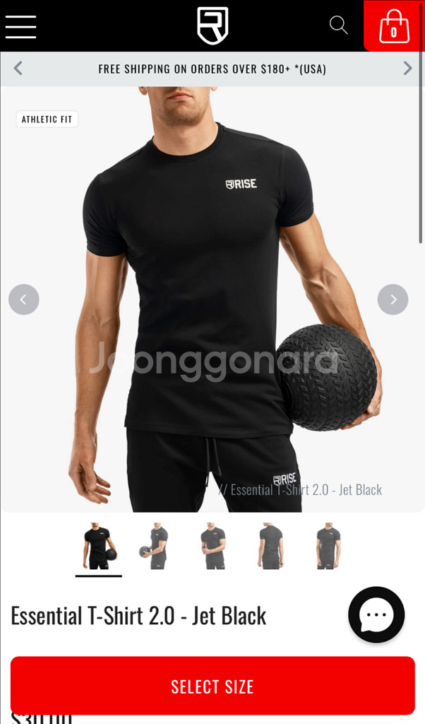 RISE 에센셜 티셔츠 2.0 새상품 S--4