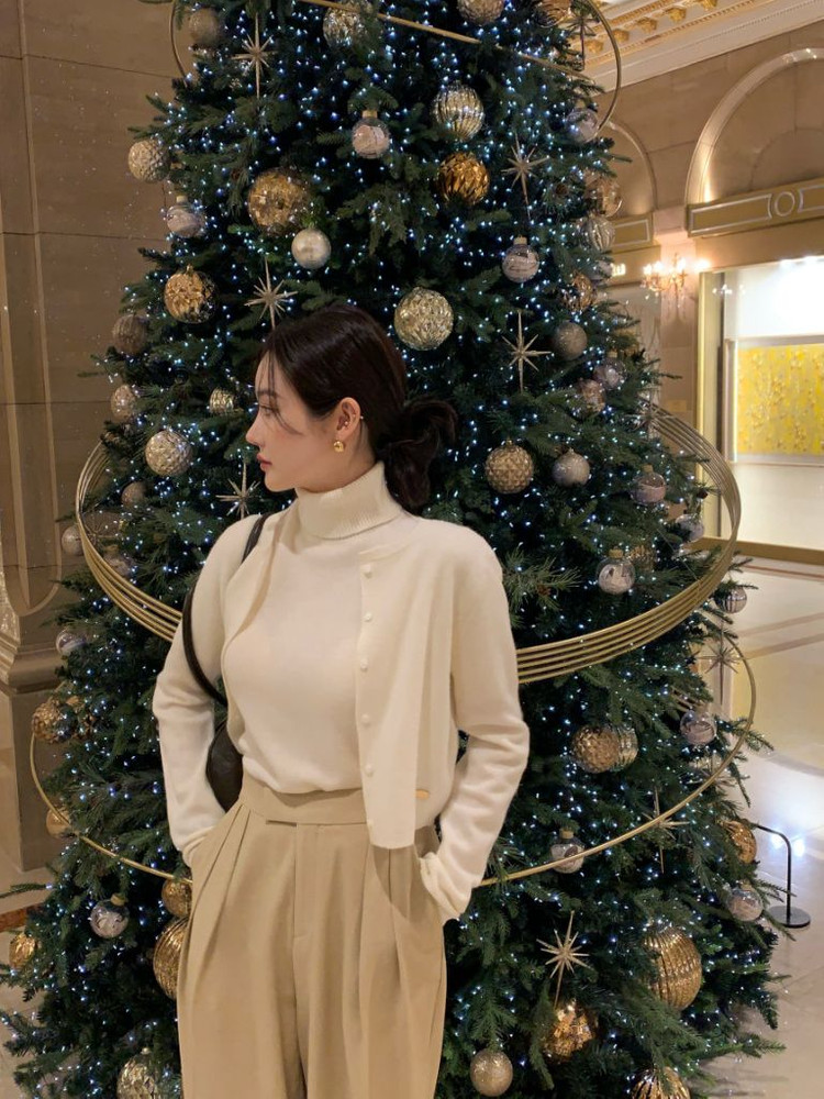 오브제스트 울 100 니트+가디건 세트 아이보리--2