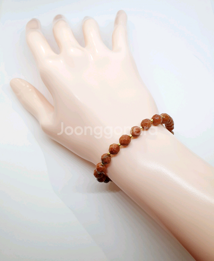 골드스톤 글래스 팔찌--1