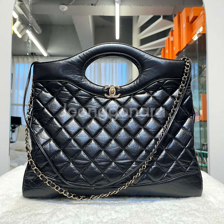 샤넬 31백 토트겸숄더백 라지 블랙 금장-H101701--0