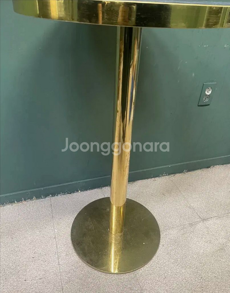 마블 골드 스틸 원형 바테이블--3