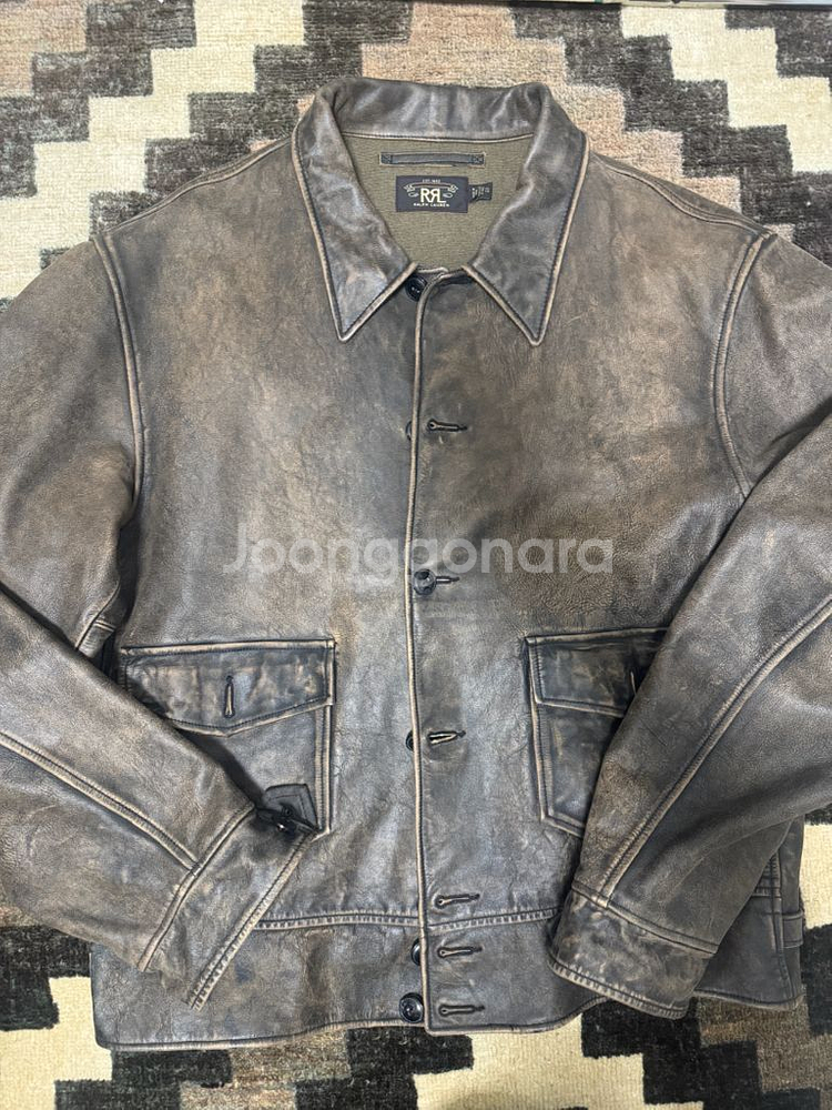 RRL 더블알엘 뉴스보이 구형 레더 가죽자켓 XL--1
