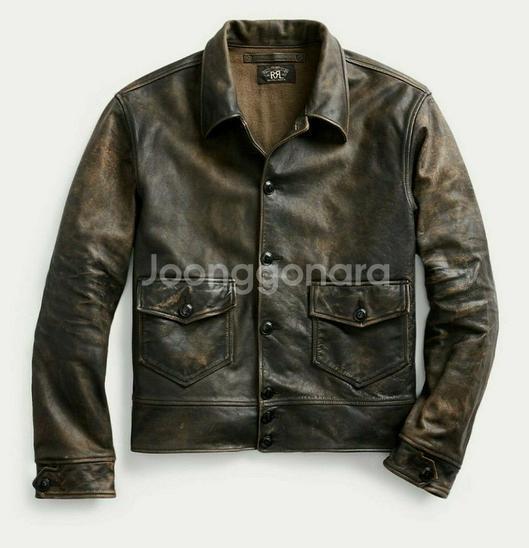RRL 더블알엘 뉴스보이 구형 레더 가죽자켓 XL--0