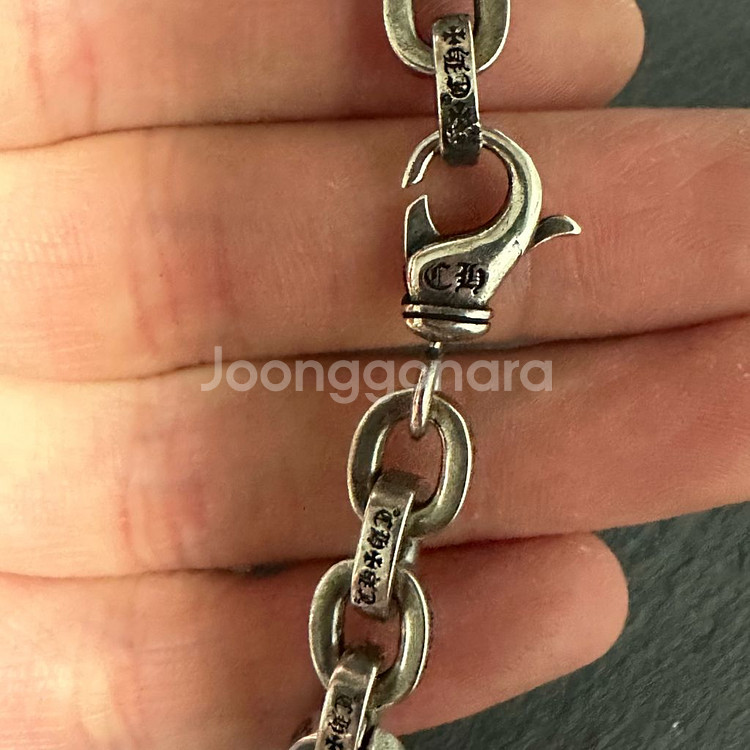 크롬하츠 라지 페이퍼체인 925실버+대거목걸이--4