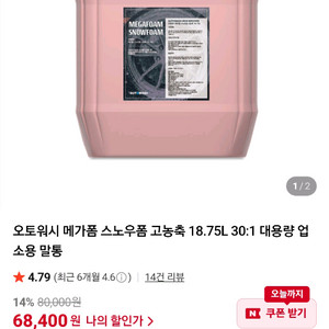 오토워시 메가폼 스노우폼 워시 4리터