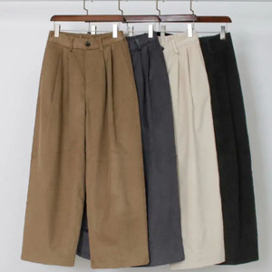 골덴 와이드 바지 그레이