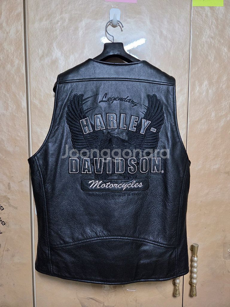 할리데이비슨 정품 가죽 조끼 거의새제품--5