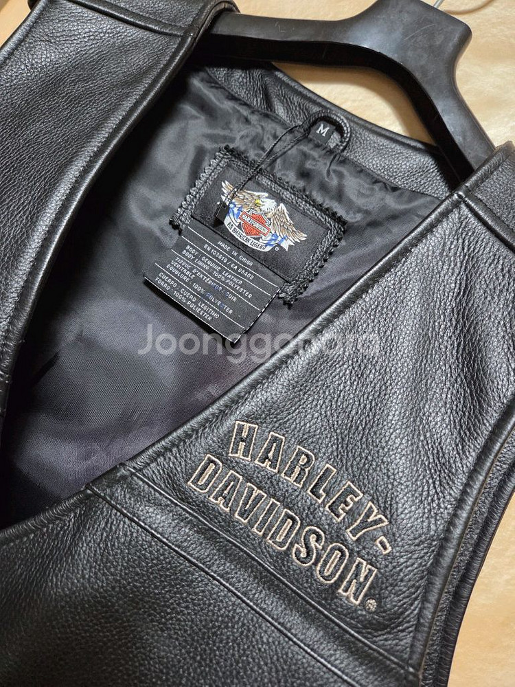 할리데이비슨 정품 가죽 조끼 거의새제품--4