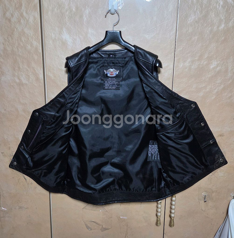 할리데이비슨 정품 가죽 조끼 거의새제품--7