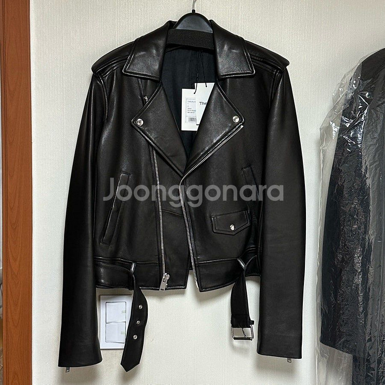 띠어리 가죽자켓 양가죽 라이더 자켓 블랙 0사이즈--2