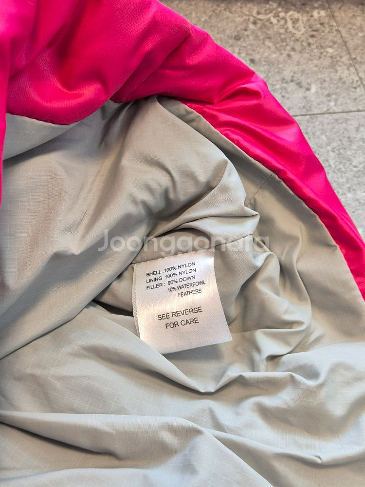 노스페이스 800 핑크 후드 패딩--3