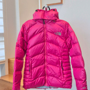 노스페이스 800 핑크 후드 패딩