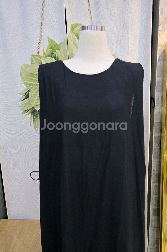 브리엘 슬리브리스 린넨원피스88 미사용--4