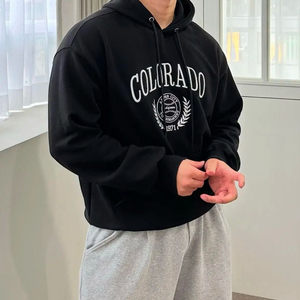 오버핏 후드티 블랙 FREE