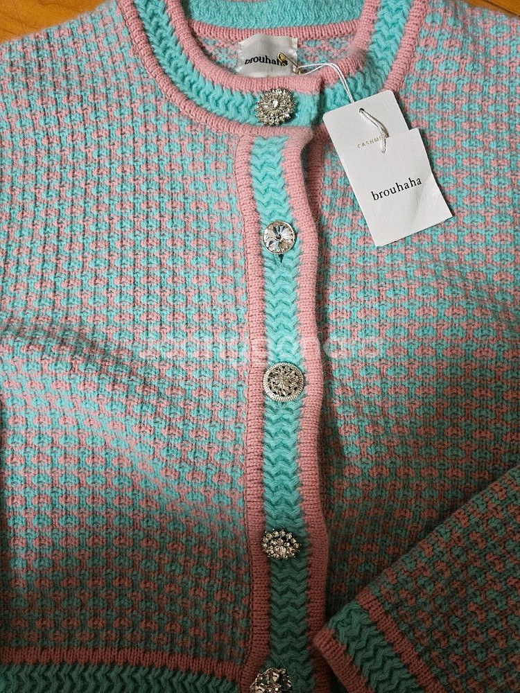 부루하하 크롭 가디건--2