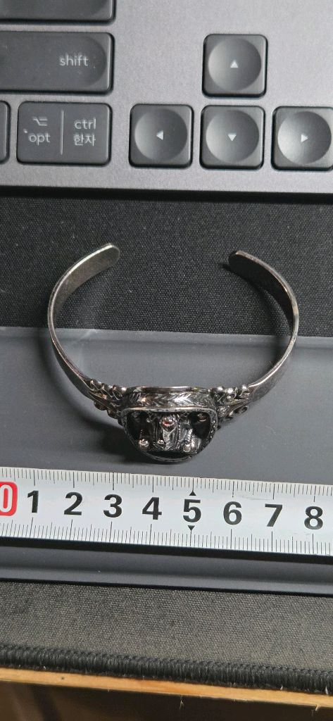 가네샤 조각 스털링실버 뱅글 팔찌 이미지