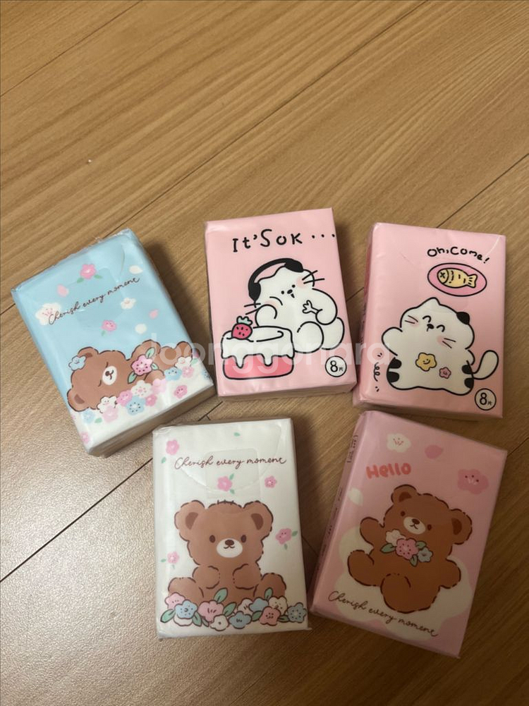 캐릭터 휴대용 티슈 8매입 5개--0