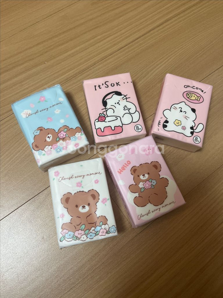 캐릭터 휴대용 티슈 8매입 5개--2