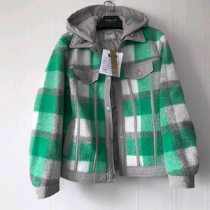 (새상품) 한섬 SJYP 체크 후드 블루종 자켓 S