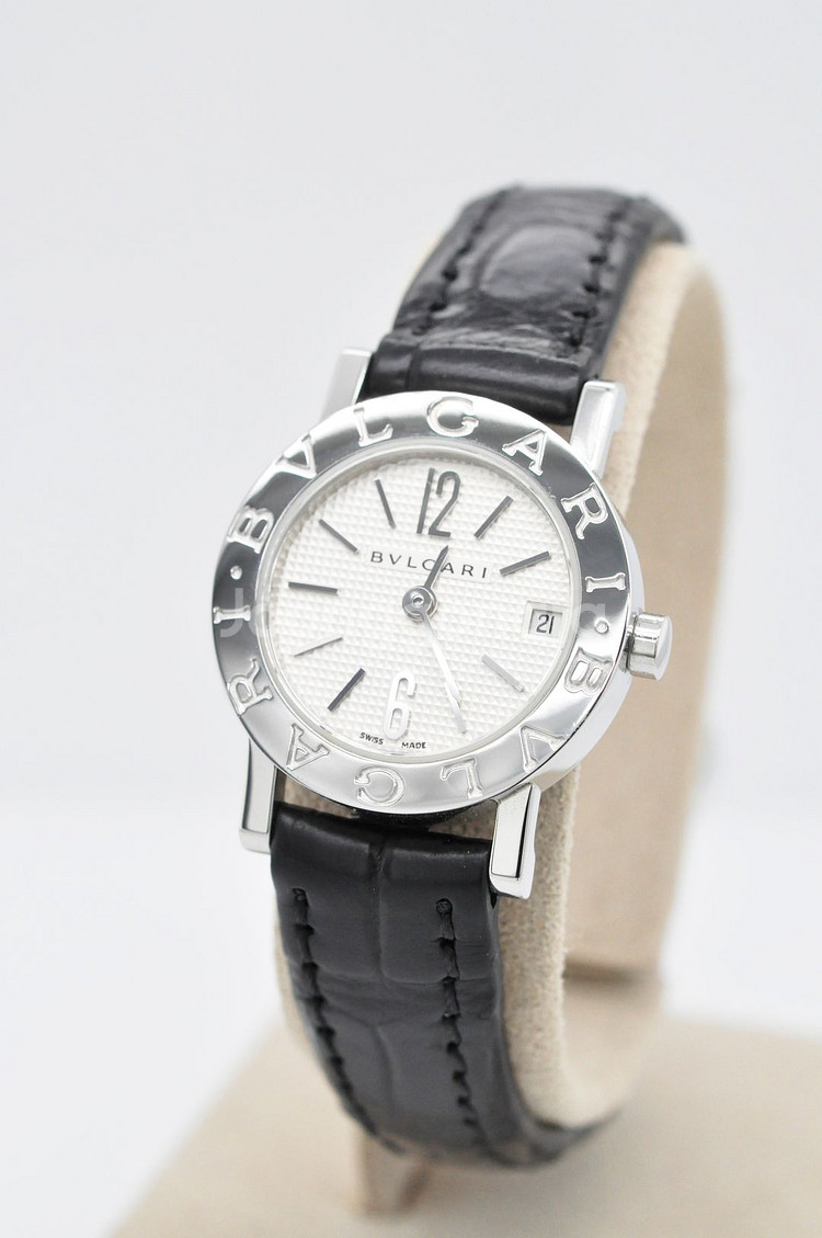 불가리 불가리 화이트 인덱스 다이얼 여성 악어가죽시계--2