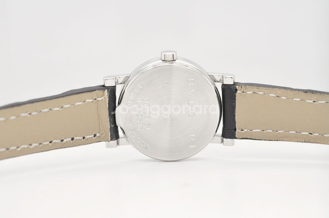 불가리 불가리 화이트 인덱스 다이얼 여성 악어가죽시계--7