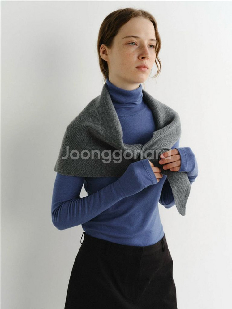 eaah 이아 니트 스카프 그레이--4