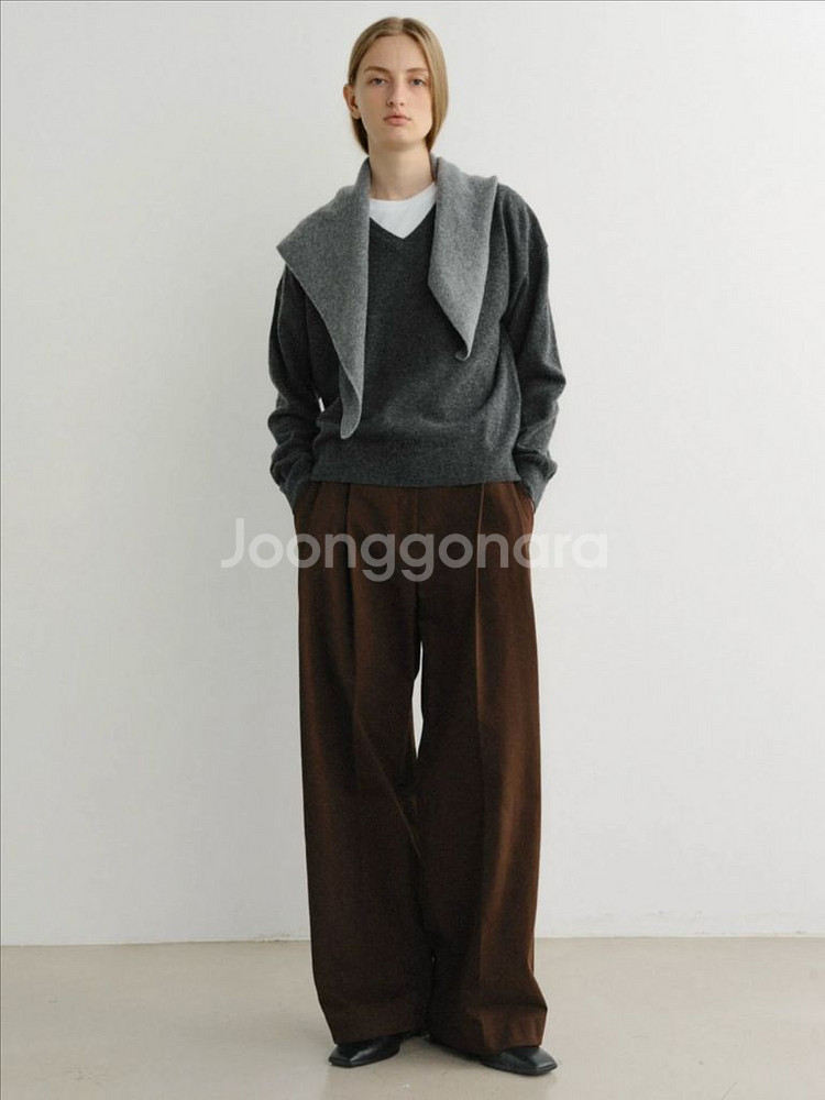 eaah 이아 니트 스카프 그레이--6