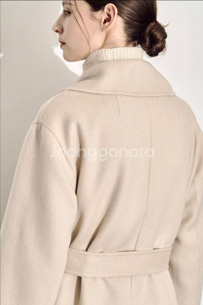 한섬 23fw 타임 캐시미어 블렌드 벨티드 코트--4