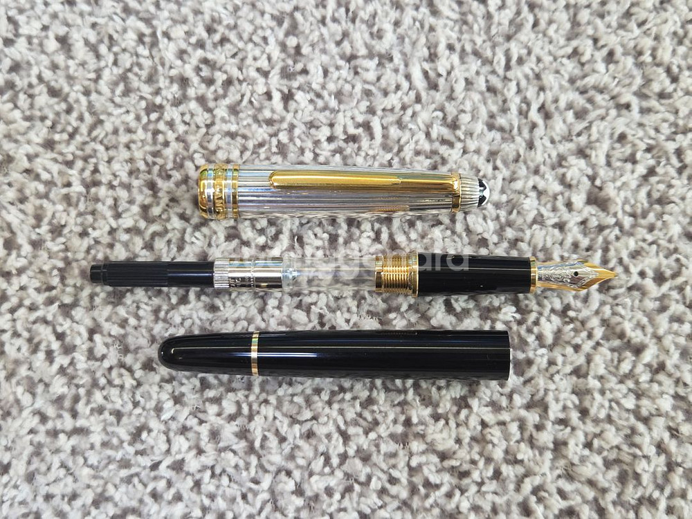 몽블랑 1441 솔리테어 듀에 실버 M 만년필--7