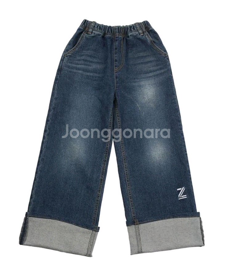 가격내림) 조이멜로디 롤업청바지 새상품 130사이즈--4