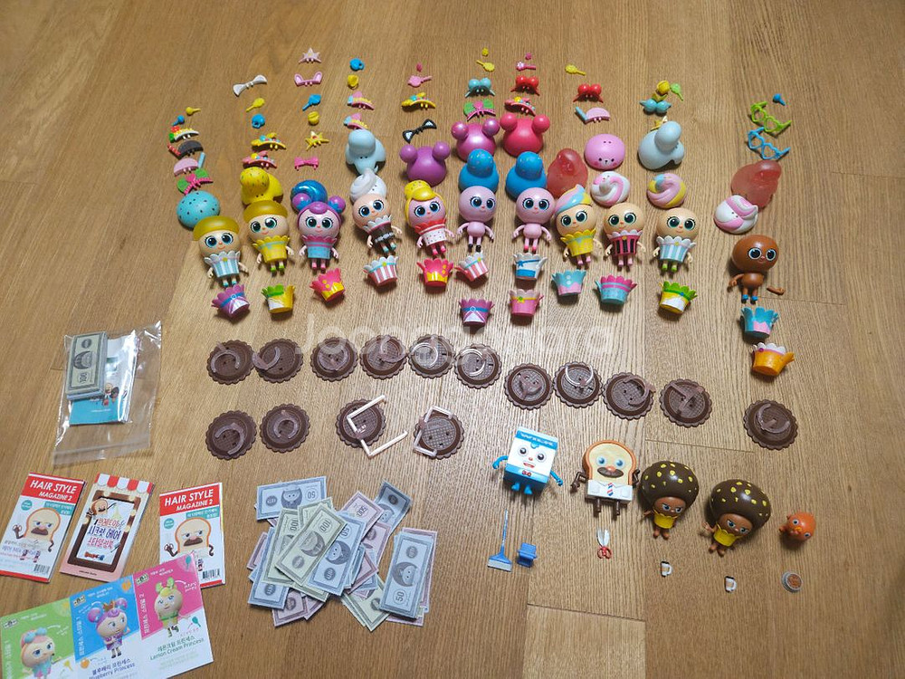 브레드이발소 피규어 미니컵케익 피규어 일괄 아동식책 덤 72000원--1