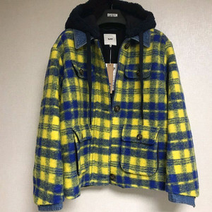 (새상품) SJYP 요니피 한섬 울 양털후드 체크 자켓