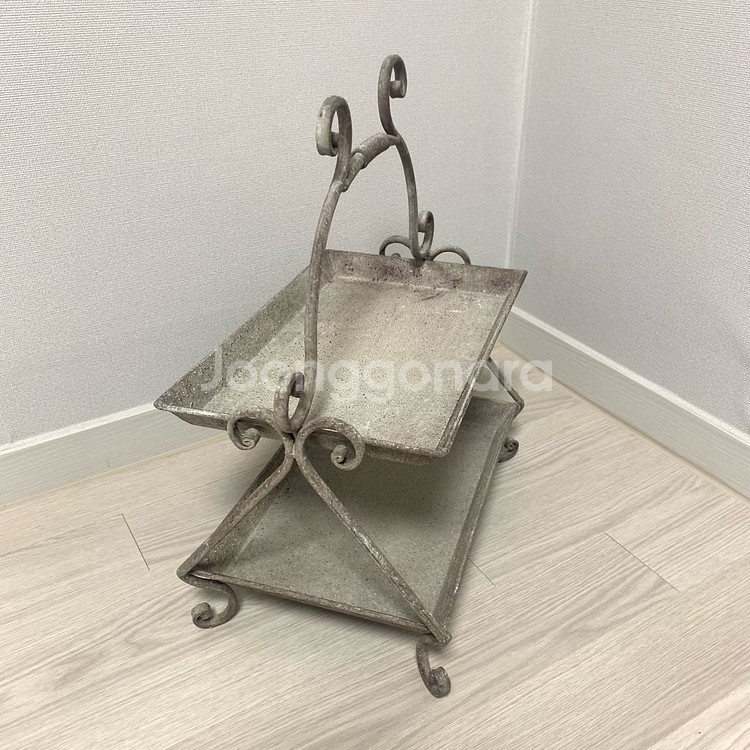 빈티지 2단 철제트레이--0