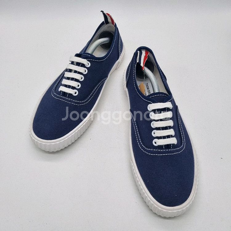 톰브라운 코튼 캔버스 헤리티지 스니커즈 남성 250m--5