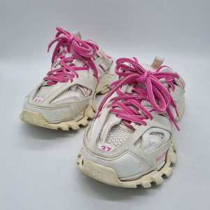 발렌시아가 우먼스 트랙 뮬 흰/핑 240mm