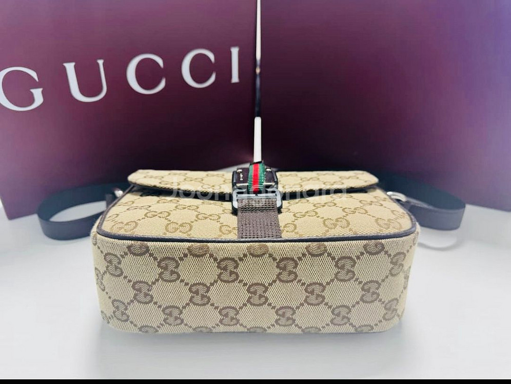 구찌 GG 미니 크로스바디백 베이지 다크 브라운--5