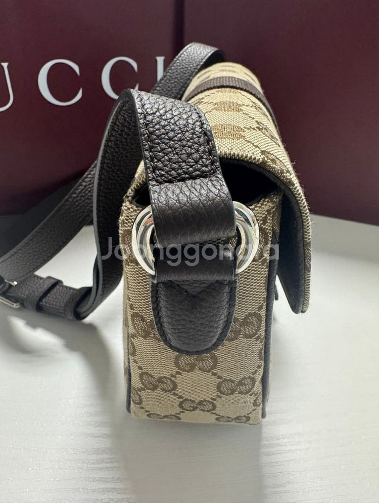 구찌 GG 미니 크로스바디백 베이지 다크 브라운--4