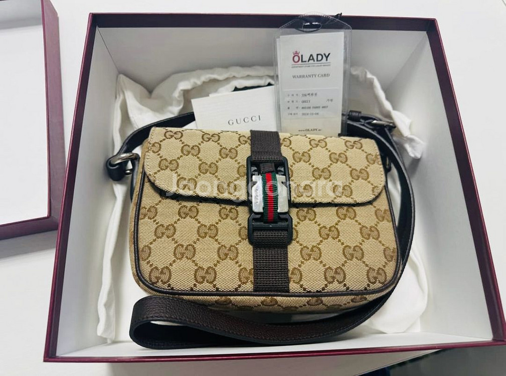 구찌 GG 미니 크로스바디백 베이지 다크 브라운--6