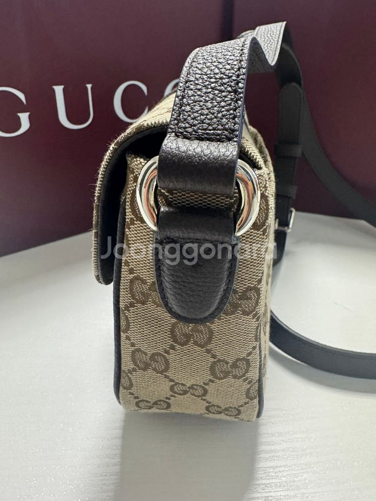 구찌 GG 미니 크로스바디백 베이지 다크 브라운--3