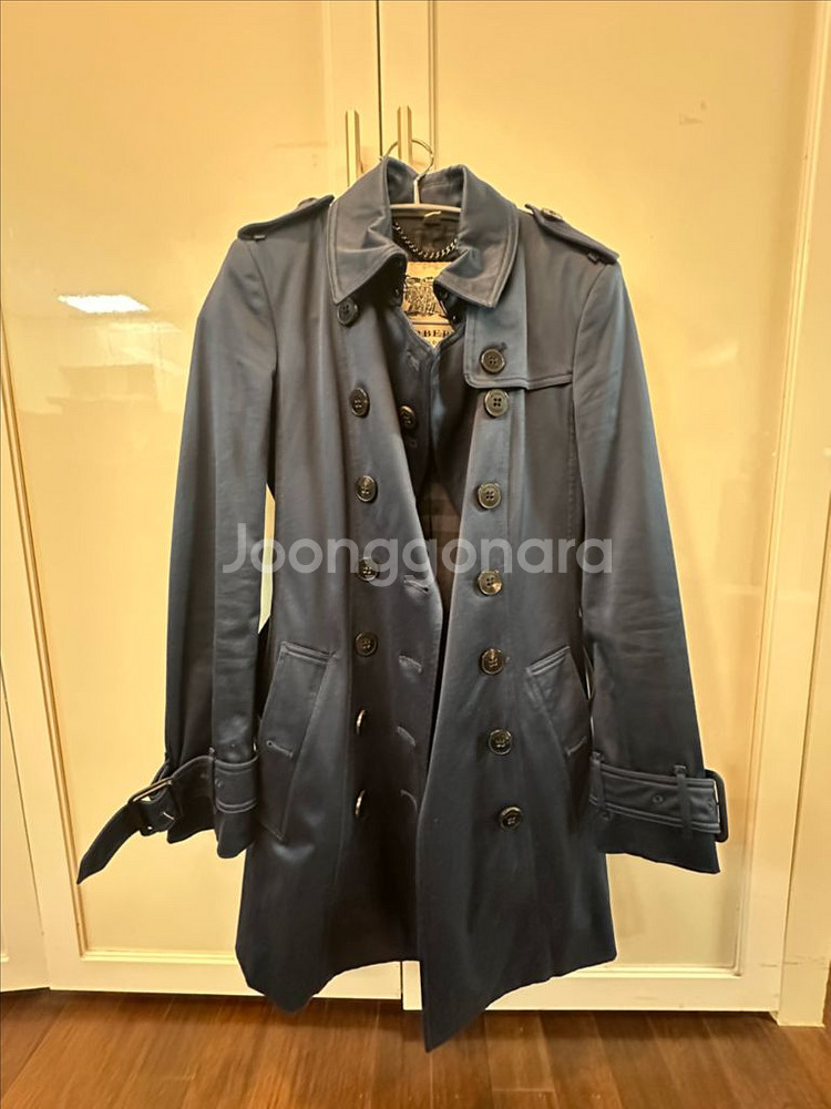 버버리 런던 네이비 트렌치코트 UK4(44-마른55)--0