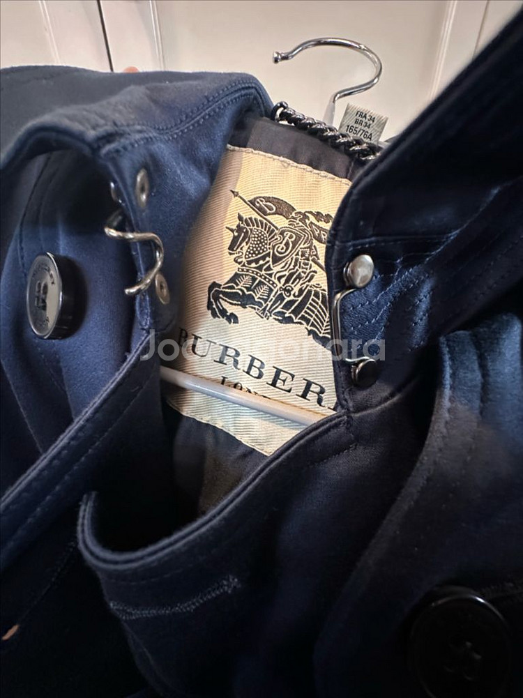 버버리 런던 네이비 트렌치코트 UK4(44-마른55)--7