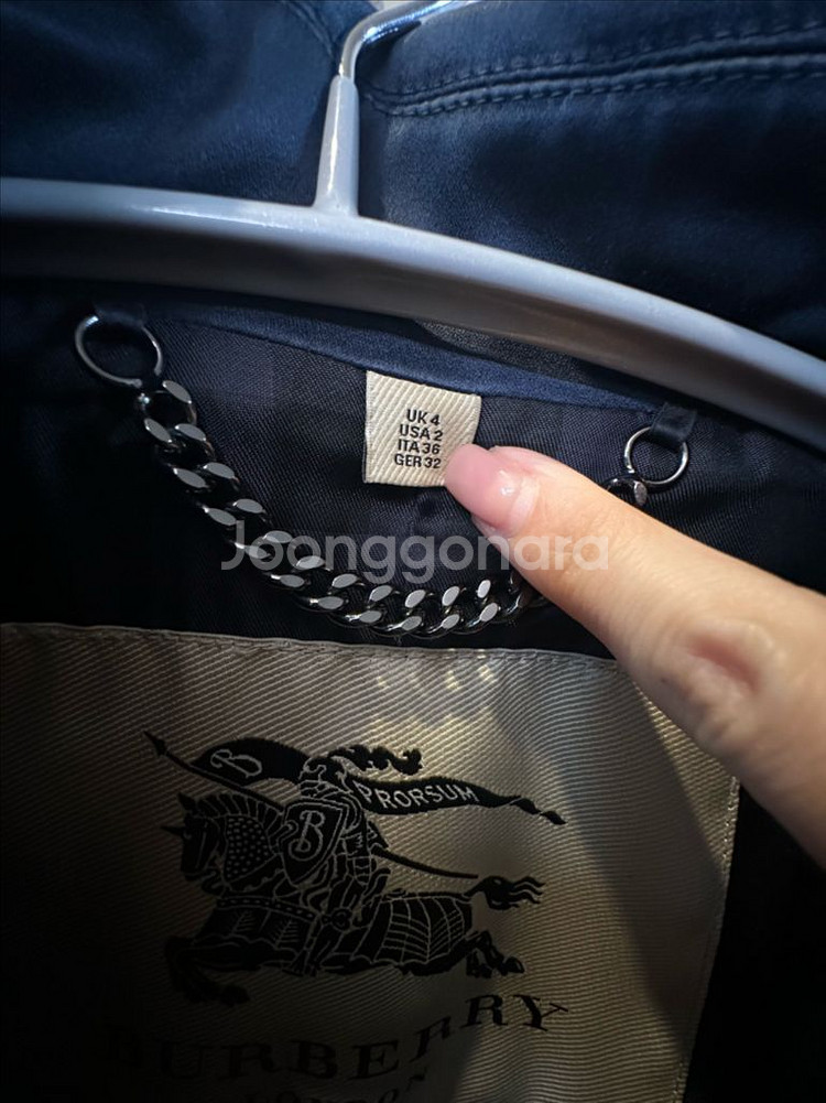 버버리 런던 네이비 트렌치코트 UK4(44-마른55)--2