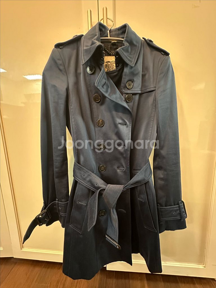 버버리 런던 네이비 트렌치코트 UK4(44-마른55)--4