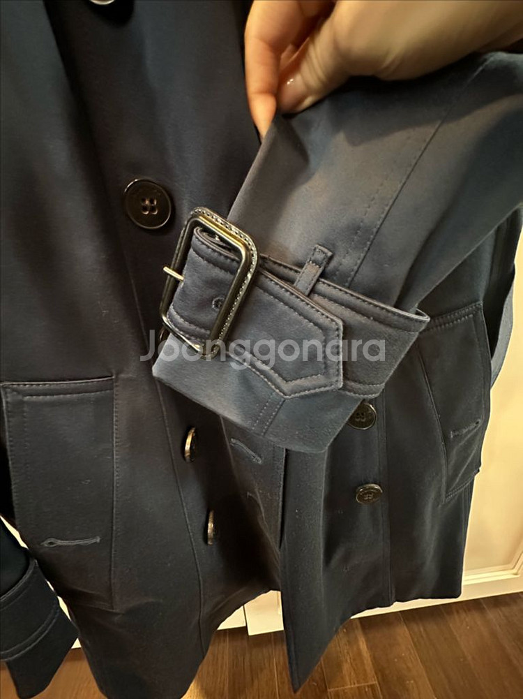 버버리 런던 네이비 트렌치코트 UK4(44-마른55)--3