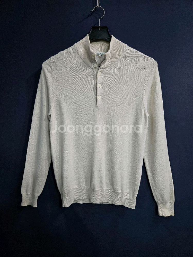 말로 아이보리 남성 95 캐시미어 100% 터틀넥 니트--0